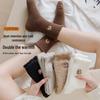 Cute Capybara Women's Mid-Calf Fleece-Lined Socks – Thick, Warm Home & Sleep Socks for Autumn/Winter