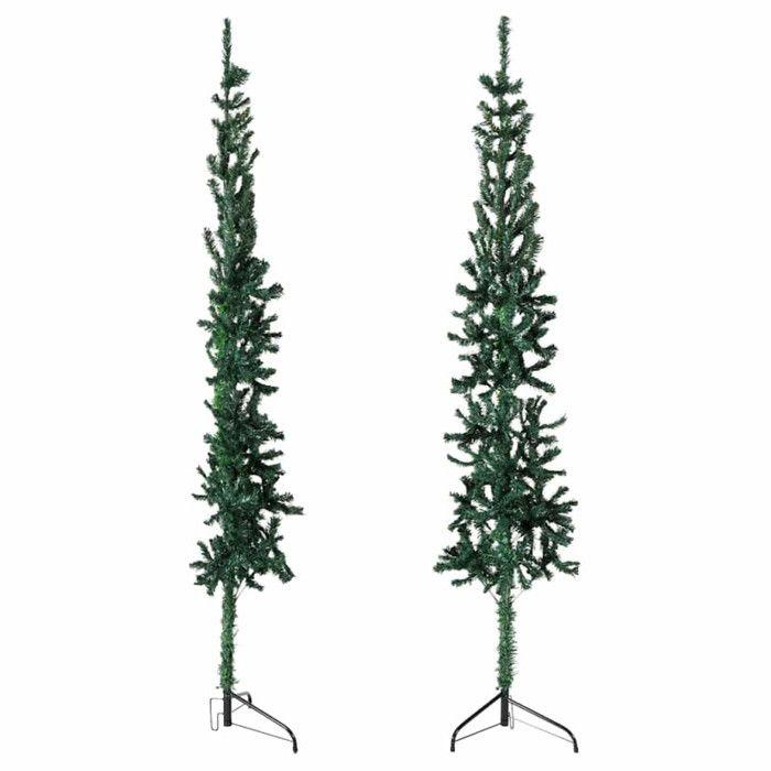 VidaXL Demi Sapin de Noël Artificiel Mince avec Support Arbre de Noël Décoration de Vacances Ornement de Fête Salon 344600