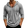 Herren lässiges Kapuzenshirt mit Dreiviertelärm für den Alltag