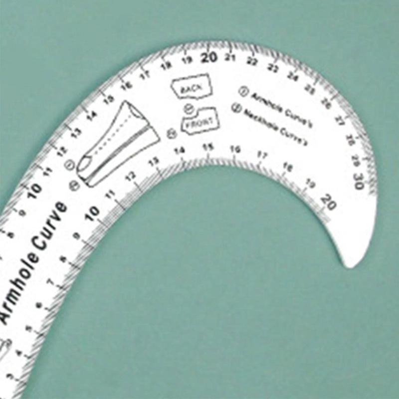 Multifunctional French Curved Ruler for Tailoring Clothing Pattern Making Dressmaking Clear Acrylics Sewing Ruler Tool