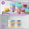 4/16 Pcs Freezer storage Containers with Lids, Reusable BPA Free Plastic Soup Jars, Leakproof Salad Dressing Container to Go