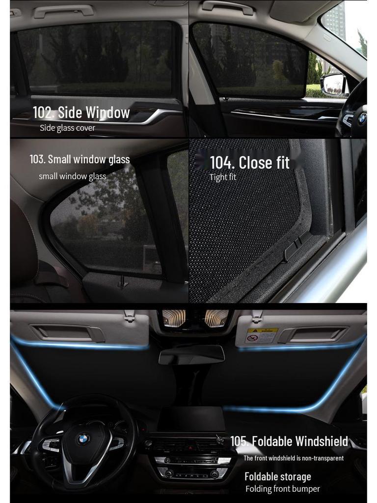 Magnetic Car Window Curtains: Sun Shades & Mosquito Repellent, Heat Insulation, Sun Block, Custom Fit for Specific Models, Free Shipping
