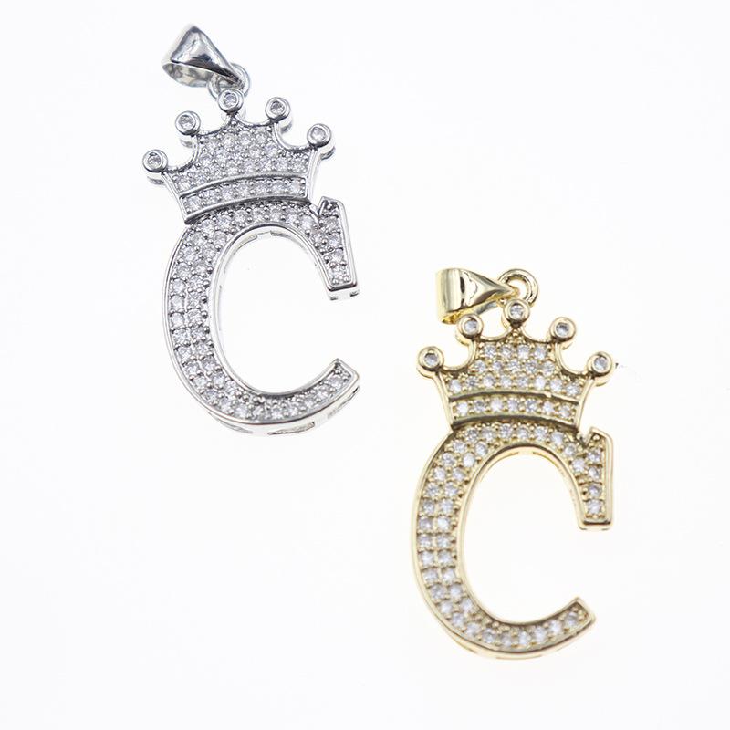 26 English Letters Women'S Letters Crown Pendant Necklace Zircon Pendant Jewelry