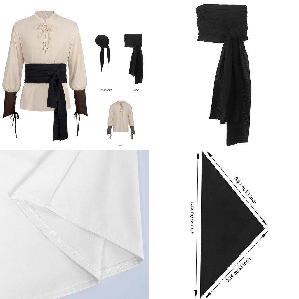 Středověký Steampunk Pirátský Top Vesta Pro Muže S Polyesterovou Látkou Pro Cosplay A Běžné Nošení