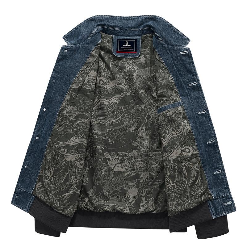 Autumn Daily Denim Vintage Jacket Men's Casual Top Loose Versatile Jacket Men's Jacket