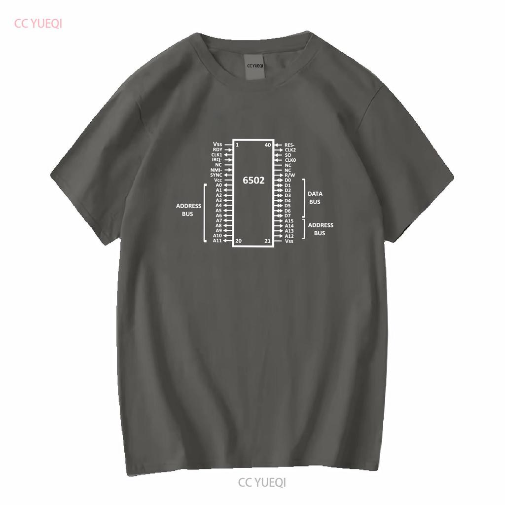MOS 6502 CPU Computer Elektronik Klassischer Stil T-Shirt lange oder kurze Ärmel Vintage Gewaschen Mode Oberteil Für Den Täglichen Gebrauch
