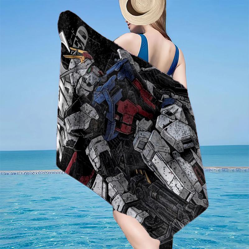 Mecha Armor Robotic Design Beach Towel, Super Soft Microfiber, Gift for Her/Him, Birthday, for Pool, Beach, Travel, Home Decor Fan gifts