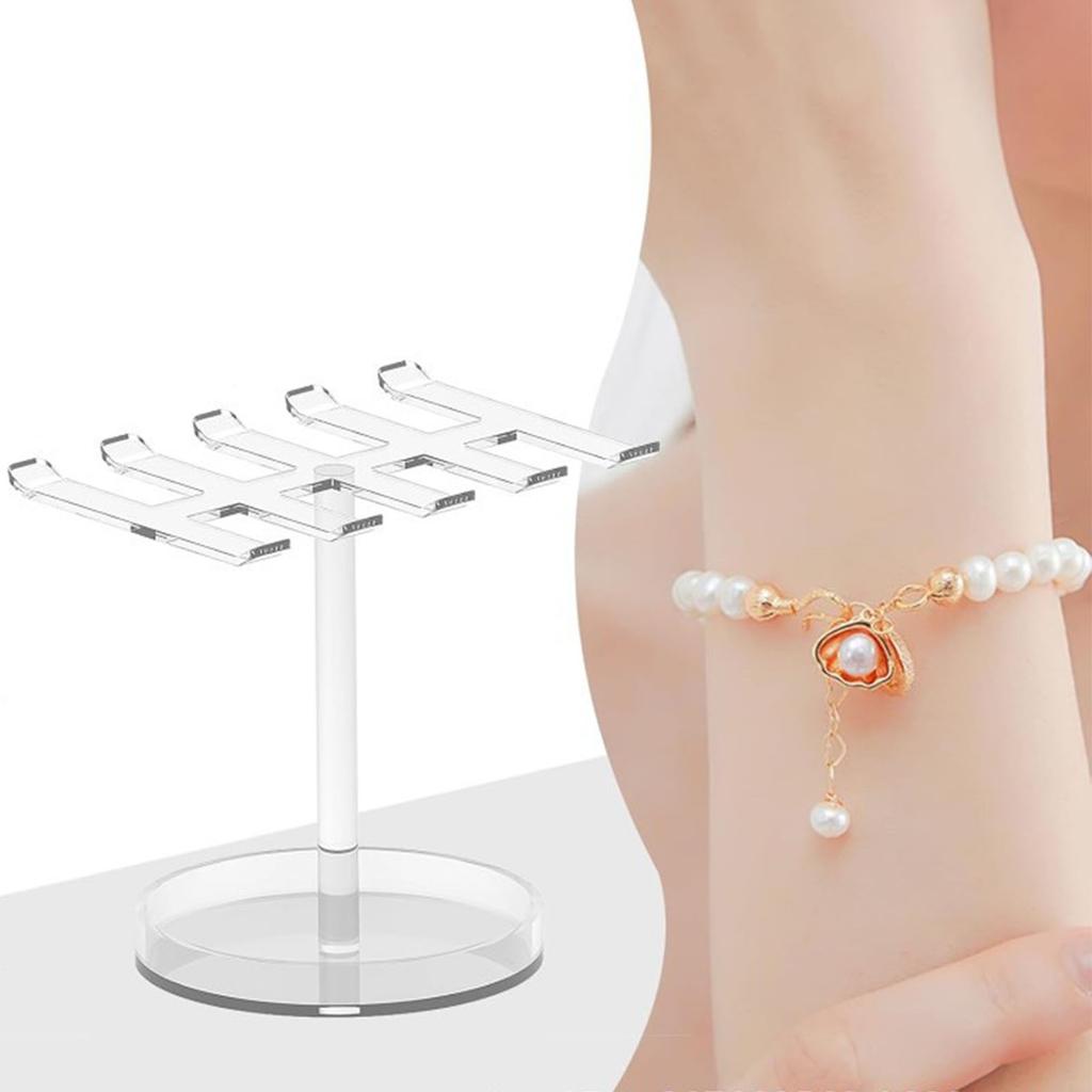 Multiple Tiers Acrylic Jewelry Holder for Organized Bracelet Storage Decorative Countertop Display With Easy Assembly