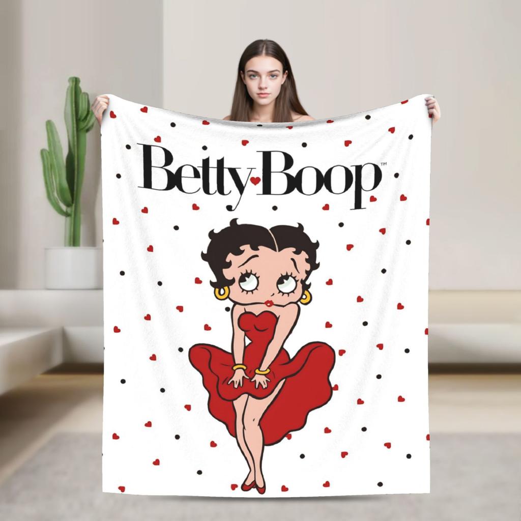 B-Bettys Boops Throw Blanket for Couch  Soft Fuzzy Plush Blanket 50x60 Inch Multi-size Bedspread for All Seasons
