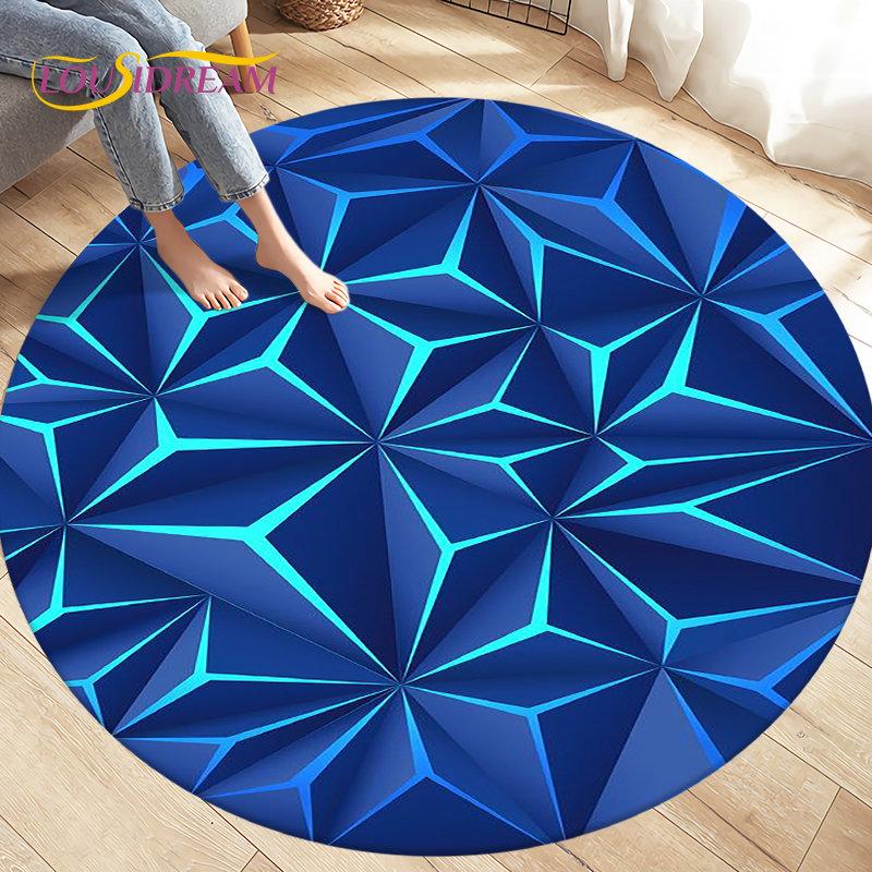 Tappeto per area illusione visiva geometrica astratta 3D Tappeto grande, rotondo per soggiorno, camera da letto, divano, decorazione, tappetino antiscivolo