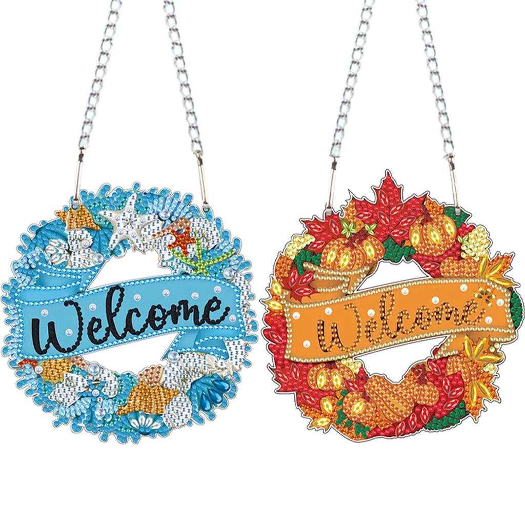 2D/Flat DIY Rhinestone Diamond Art Window Pendants Diamond Painting Set Diamond Art Pendant Wall Decor for Home & Windows