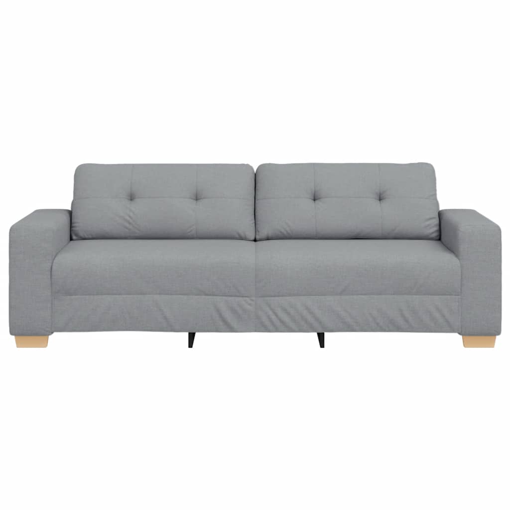 3 Seater Sofa Light Grey 220x78x80 Cm Fabric