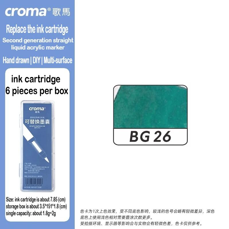 Croma 160/24 Color Replaceable Ink Refill Liquid Soft Tip Acrylic Marker Non Toxic Waterproof School Office Supplies Stationery