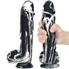 Female Masturbator Simulation Phallus Female Sex Supplies Black and White Silicone Super Soft Dildo Extra Thick Sex Toys