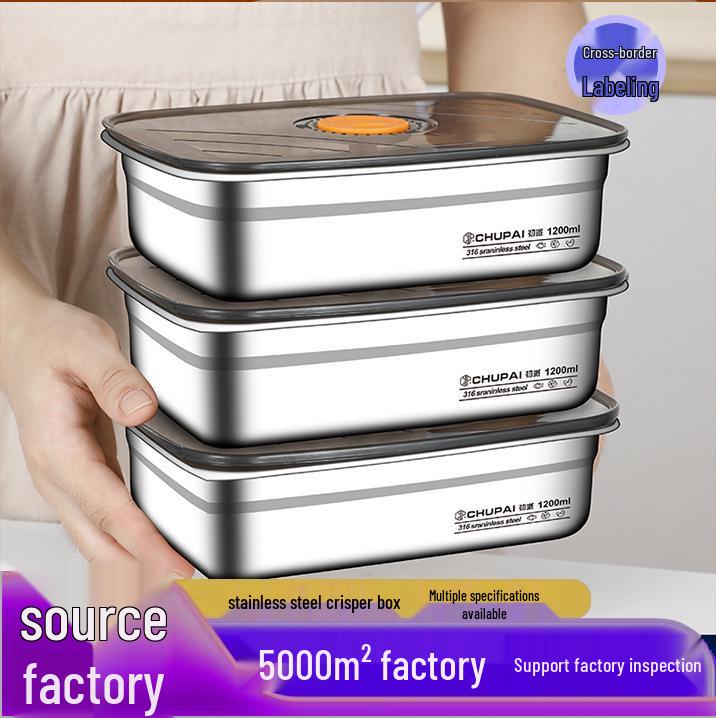 Customizable Stainless Steel Fresh-Keeping Food Grade Lunch Box with Lid