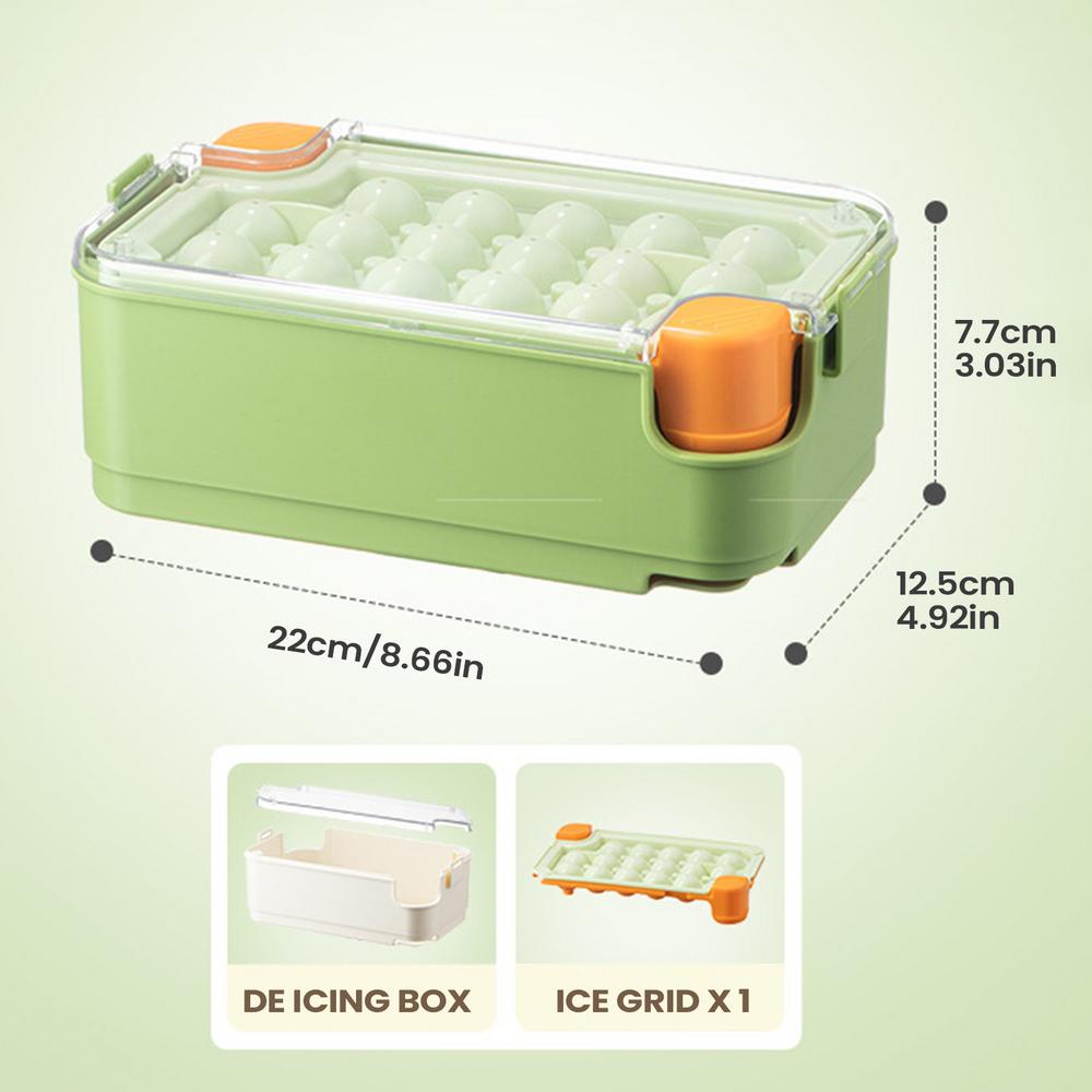 

Ice Tray For Freezer Flexible Reusable Mold Maker Ice Trays With Container Box For Cocktails Whiskey Coffee Kitchen Parties зелёный