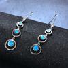 Fashion Women Earrings 2025 Retro Imitation Opal Geometric Pendant Earrings Women Jewelry Bohemian Long Dangle Earrings