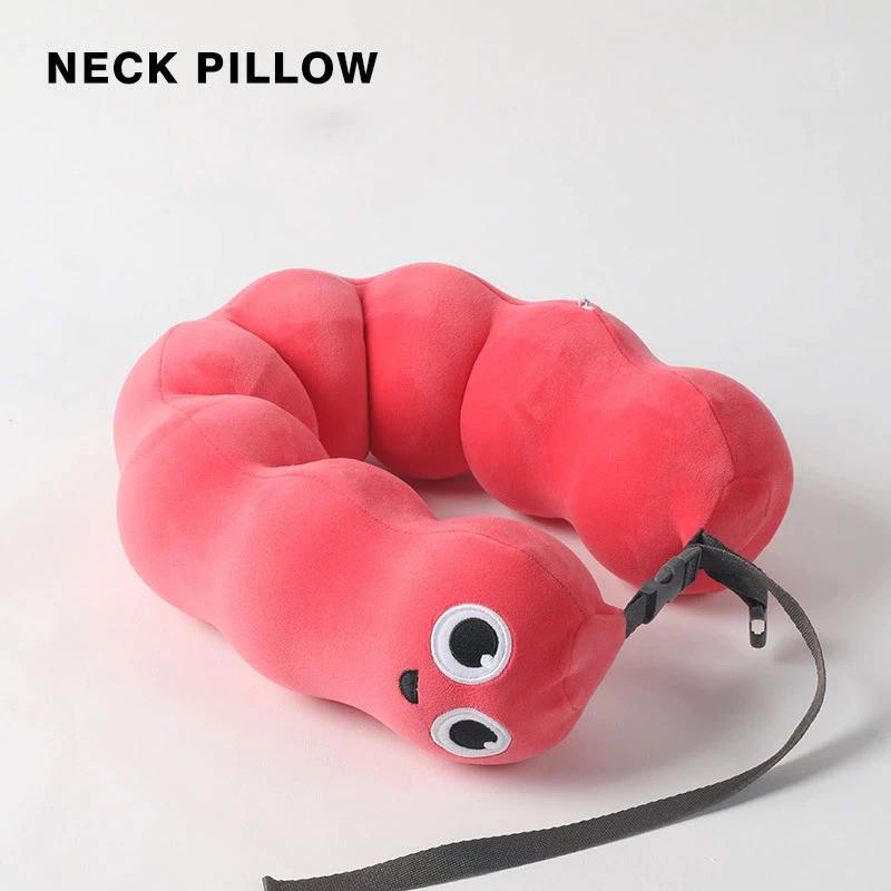 Snake U-Shaped Pillow Memory Foam Cute Funny Expression Creative Storage Neck Pillow Travel Office