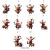 Cartoon Elk Hanging Oranments 2D Acrylic Christmas Elk Fashion Xmas Tree Elk Pendants  New Years
