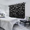 2pcs/set Skeleton Skull Black Window Curtain Horror Halloween Haunted House Home Bedroom Decor Blackout Polyester Fabric Curtain