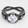 Dark Black Gold Set with Diamonds Full Set with Diamond Rings Ring Set with Rings