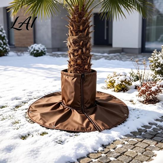 Reusable Frost Protection Kit Palm Tree Root Protector 3-Layer Winter Freeze Cover with Ground Stakes Insulation Outdoor Garden Bed Wrap for