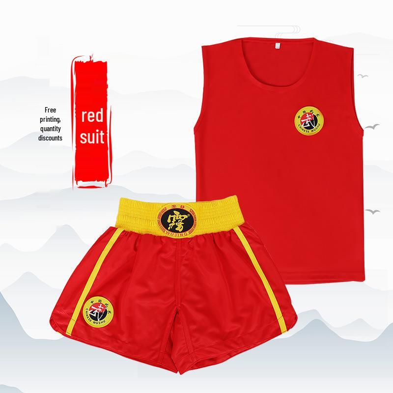 

Детский дышащий спортивный костюм для тхэквондо и ушу Size 180 красный