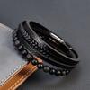 2026 New Fashion Beads Volcanic Lava Stone Bracelet for Men Leather Male Bracelet with Stainless Steel Magnet Men Jewelry Gift