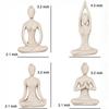 4pcs Nordic Resin Meditation Yoga Pose Statue Figurine Ceramic Yoga Figure Set Decor Crafts Sculpture Ornament