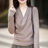 Chic Slimming V-Neck Women's T-Shirt - Autumn/Winter 2025 Collection