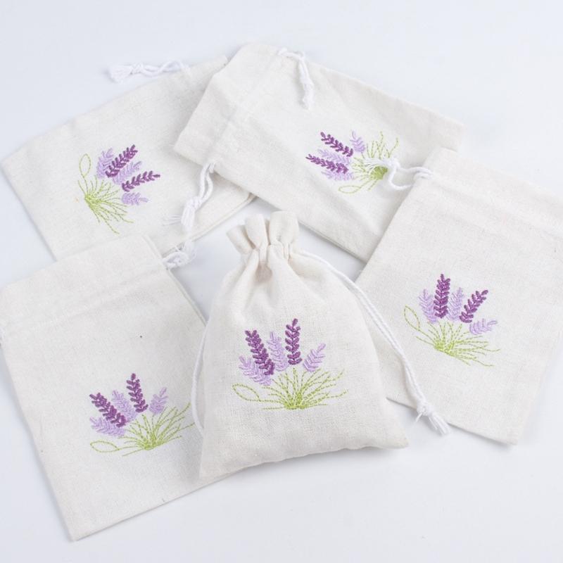 Multipurpose Cotton and Linen Sachet Lavenders Bags with Drawstring for Spices, Herbs, and Jewelry 10Pieces