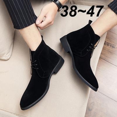 Fashion Mens Suede Leather Designer Casual Autumn Winter Fashion Brand Men Ankle Chelsea Boots Male Dress Man Luxury Shoes Boot Sneakers