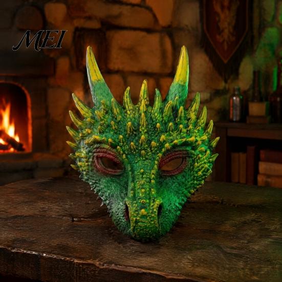 Breathable Cosplay Props for Adults Dragon Masque Adults, Halloween 3D Detailed Comic Exhibition Headgear Full Face Festival, Carnival Masquerade