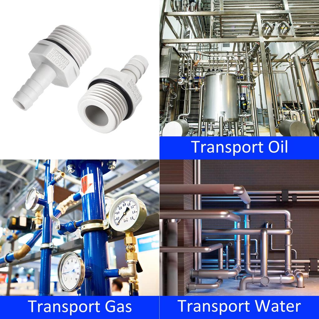 M METERXITY 2PCS Barb Hose Connector PVC Pipe Fitting Air Transport Machinery Industrial