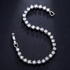 SOGRIA Factory Kupfer-Tennisarmband 4mm Zirkonia Silberbeschichtet Krappenfassung Sichere Armbandschließe Verstellbare Länge