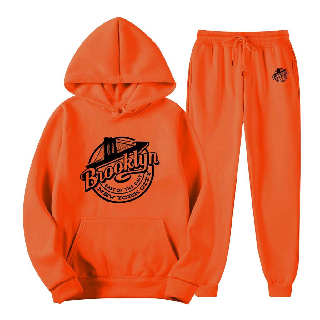 Herren Fleece Kapuzen Sportbekleidung Set, modische Freizeit-Sportbekleidung, Herbst und Winter