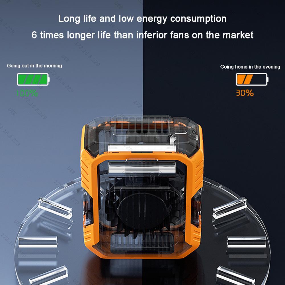 Personal Belt Clip Fan 4000mAh Rechargeable Body Fan Portable Power Bank Flashlight Waist Fan for Outdoor Works Hiking Camping