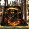 1pc Wolf Pack Chains Throw Blanket Polyester Fiber, Lightweight Flannel, Soft & Warm, All Season Use for Outdoor, Camping Digital Print