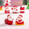 Non-Toxic 6Pcs Mini Santa Claus Ornaments Red Christmas Decor For Diy Fairy Garden Potted Plant Holiday Gift