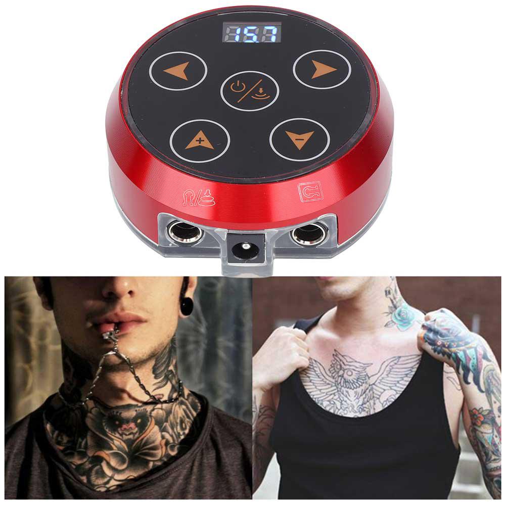 Red LCD Tattoo Power Supply with Power Adapter Tattoo Machine Accessory