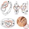 Eternal Love 925 Silver Ring And Earrings Set Ladies Engagement Jewelry Design Wedding Accessories