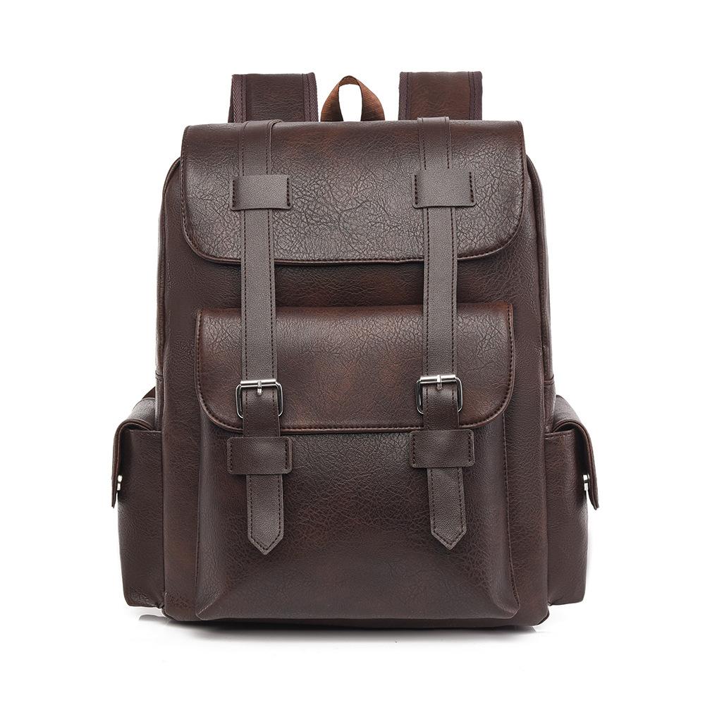 

Мужской рюкзак большой емкости, многофункциональный рюкзак из искусственной кожи, дорожная сумка для компьютера, женский рюкзак кофейный