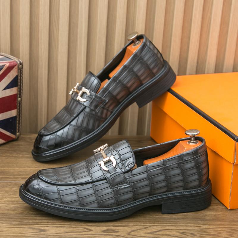 Fashion Autumn British Style Men's Shoes Korean Version of Men's Wedding Shoes To Increase Business Formal Casual Leather Shoes