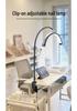 16-inch Desk Clamp Crescent Beauty Lamp, 20W Flexible Hose, for Tattooing, Eyebrow Shaping, Nail Art, U-Shaped Eye Protection, Eyelash Extension.