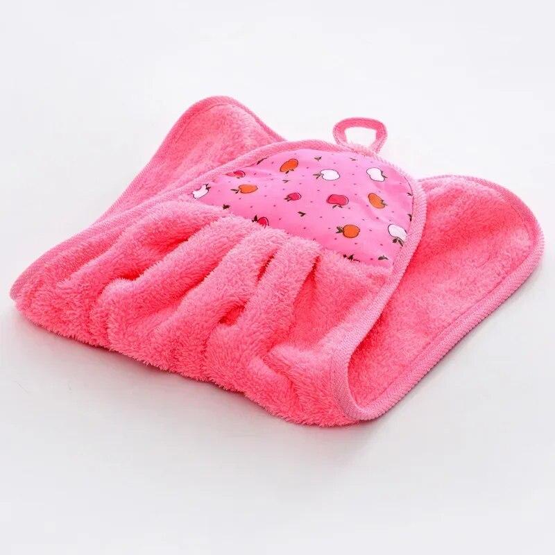 NEW  Coral Velvet Bathroom Supplies Soft Hanging Hand Towel Thickened Absorbent Cloth Dishcloths Hanging Cleaning Towel