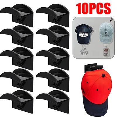 10-1 STÜCK Klebehaken zur Präsentation von Hüten für Wand, Tür, Baseballkappenhalter, Schrankaufbewahrungsorganisator, Starker Kappenaufhänger