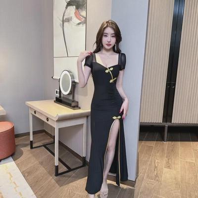 2025 Spring/Summer Sexy Retro Slit Cheongsam High-End Dress