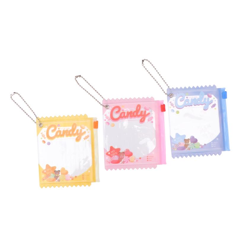 Cartoon Transparent Pvc Dustproof Storage Bags Doll Display Bag With Keyring Mini Mystery Box Dolls Organizer Pouches