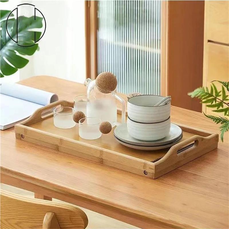 50x30x25cm Portable Natural Bamboo Bed Tray Breakfast Laptop Desk Reading Gaming Desk Folding Table Useful Simple Kitchen Tool
