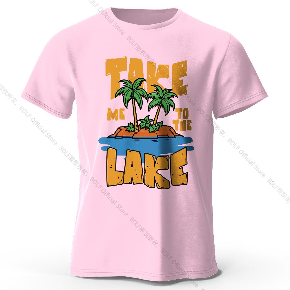 Take Me To The Lake Printed T-Shirt 100% Cotton Oversized Nature Graphic Tees for Men Women Summer Tops Lakeside Streetwear